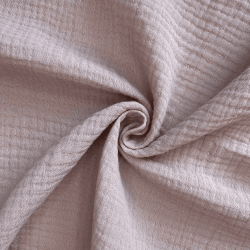 Ткань Муслин Жатый, цвет Пыльно-Розовый (на отрез)  в Бердске