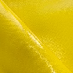 Ткань ПВХ 600 гр/м2 плотная, Жёлтый (Ширина 150см), на отрез  в Бердске