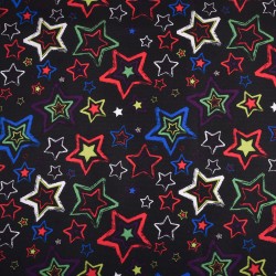 Ткань Oxford 600D PU (Ширина 1,48м), принт &quot;Звезды на черном&quot; (на отрез) в Бердске
