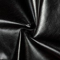 Ткань Дерматин (Кожзам) для мебели, цвет Черный (на отрез)  в Бердске