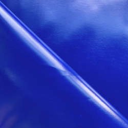 Ткань ПВХ 450 гр/м2, Синий (Ширина 160см), на отрез  в Бердске