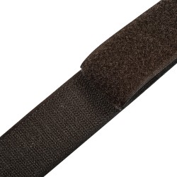Контактная лента 40мм (38мм) цвет Тёмно-Коричневый (велькро-липучка, на отрез)  в Бердске