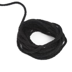 Шнур для одежды тип 2,  Чёрный (плетено-вязаный/полиэфир)  в Бердске