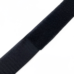 Контактная лента 40мм (38мм) цвет Черный (велькро-липучка, на отрез)  в Бердске